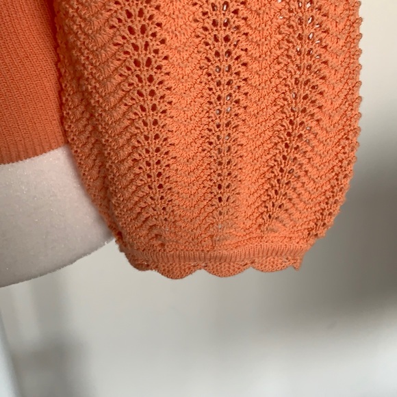 J CREW POINTELLE RUFFLE MOCK NECK SWEATER - Picture 3 of 7